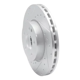 R1 Concepts EDZ-63158L Brake Rotor Drilled and Slotted Silver